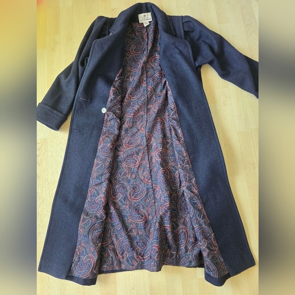 Vintage Worthington Essentials Petite trench coat wool size 12 petite with scarf - Picture 2 of 9